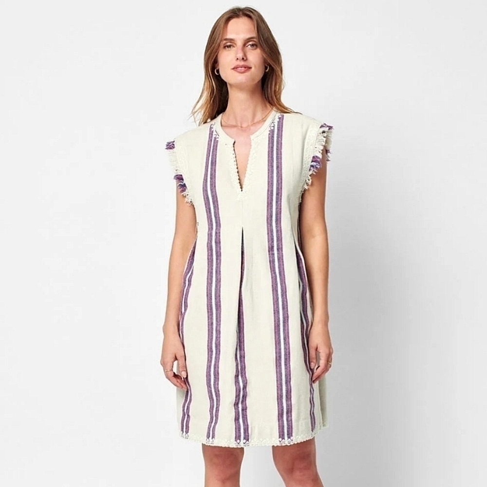 Faherty Baja Beach tunic dress french rose baja stripe small NWOT